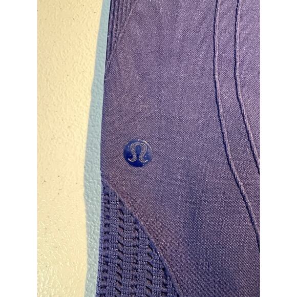 Lululemon Leggings Flow & Go Crop Seamless Tight Hero Blue Athletic Yoga Running - Picture 7 of 7